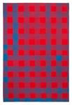 Cheryl Donegan; Untitled (red and blue), 2012; acrylic on jute; 36 x 24 in.